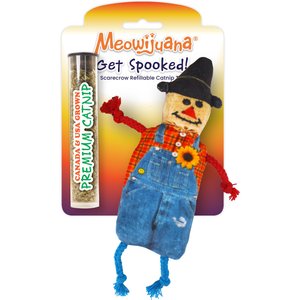 Meowijuana Refillable Get Spooked Scarecrow Cat Plush Toy with Catnip