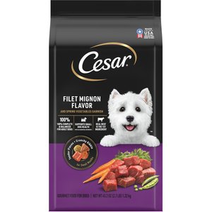 Cesar Filet Mignon Flavor & Spring Vegetables Garnish Small Breed Dry Dog Food, 2.7-lb bag