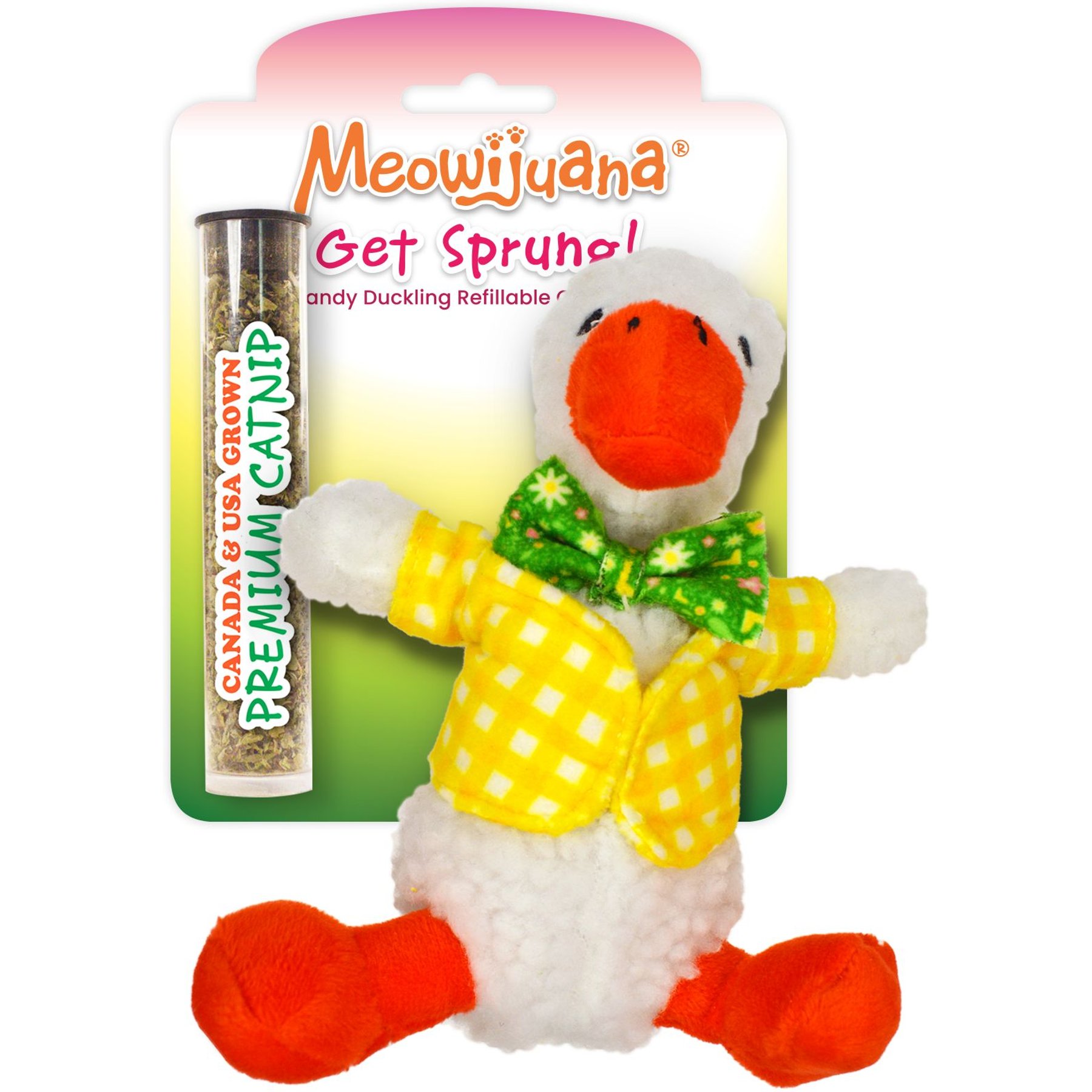 Meowijuana Refillable Get Sprung Lamb Cat Plush Toy with Catnip