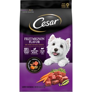 Cesar Filet Mignon Flavor & Spring Vegetables Garnish Small Breed Dry Dog Food, 5-lb bag