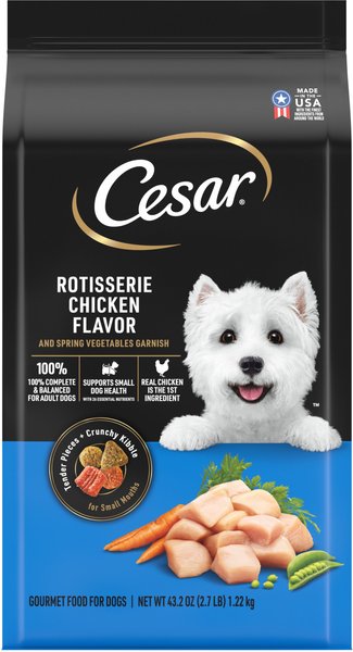 Cesar Rotisserie Chicken Flavor & Spring Vegetables Garnish Small Breed Dry Dog Food, 2.7-lb bag slide 1 of 10
