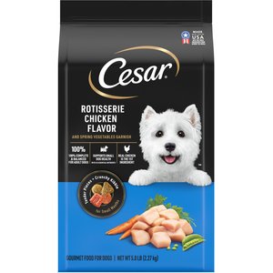 Cesar Rotisserie Chicken Flavor & Spring Vegetables Garnish Small Breed Dry Dog Food, 5-lb bag