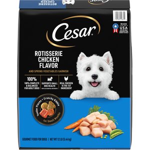 Cesar Rotisserie Chicken Flavor & Spring Vegetables Garnish Small Breed Dry Dog Food, 12-lb bag