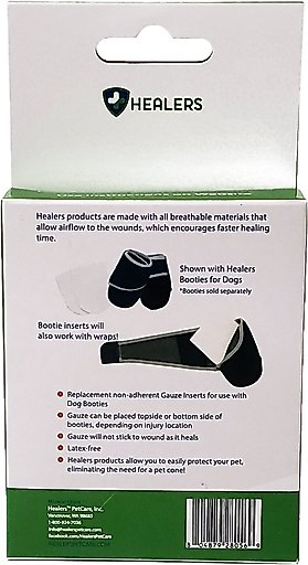 Healers Gauze Inserts for Booties for Dogs, Small/Medium, 8 count
