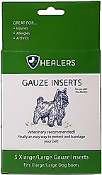 Healers Gauze Inserts for Booties for Dogs, Large/X-Large, 5 count