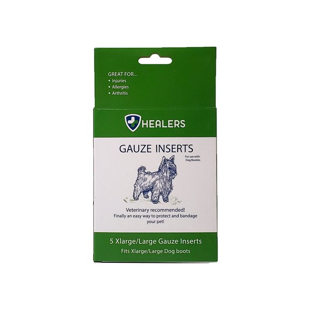 HEALERS Gauze Inserts for Booties for Dogs, Large/XLarge, 5 count