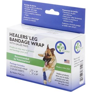 Healers Leg Bandage Wrap with Gauze Pads for Dogs, Small
