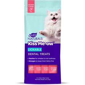 Ark Naturals Kiss Me-Ow Salmon Lickable Dental Cat Treats, 0.5-oz tube, case of 4