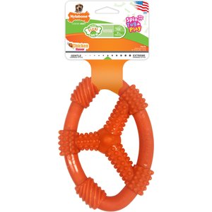 Nylabone Flexi Oval Ring Dog Chew Toy, Orange, Medium/Wolf