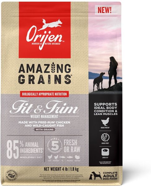 ORIJEN Amazing Grains Fit & Trim Adult High-Protein Poultry & Fish Dry ...