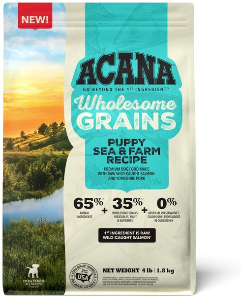 ACANA Wholesome Grains Puppy High-Protein Sea & Farm Recipe Dry Dog ...