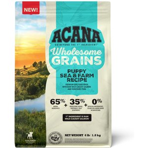 ACANA Wholesome Grains Puppy High-Protein Sea & Farm Recipe Dry Dog Food, 4-lb bag