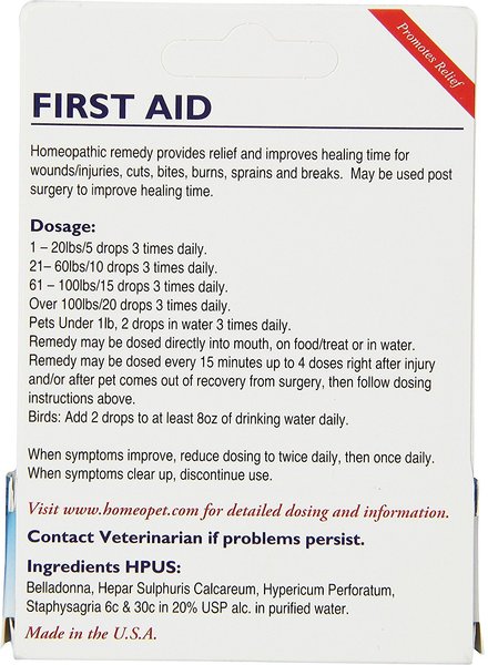 HomeoPet First Aid Dog, Cat, Bird & Small Animal Supplement