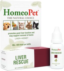HomeoPet Liver Rescue Homeopathic Medicine for Liver Disease for Birds, Cats, Dogs & Small Pets, 450 drops