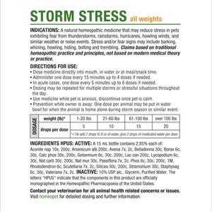 HomeoPet Storm Stress for Pets 20-80lbs, 450 drops