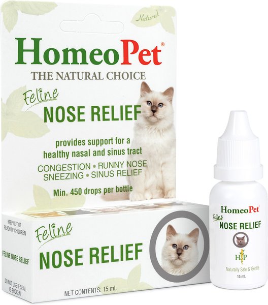 HOMEOPET Feline Nose Relief Homeopathic Medicine for Nasal Sinus Infection for Cats 450 drops Chewy