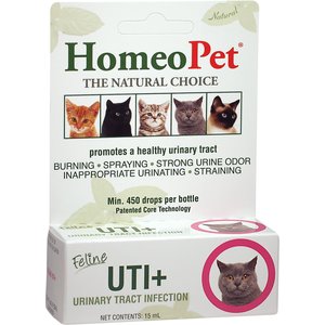 HomeoPet UTI+ Homeopathic Medicine for Urinary Tract Infections UTI for Cats, 450 drops