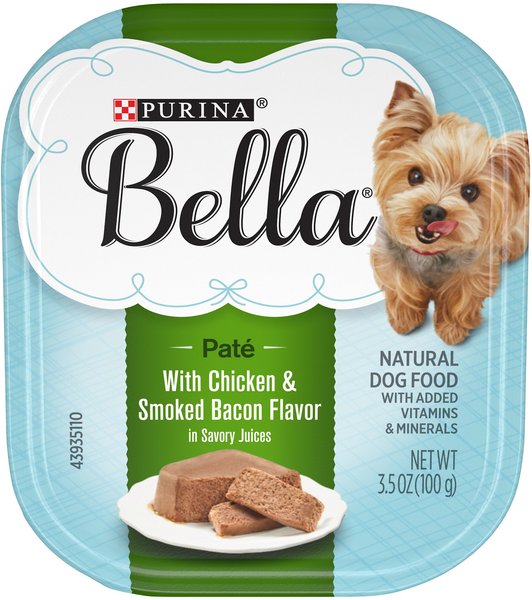 Purina Bella Small Breed Chicken & Smoked Bacon Flavors Dog Food Trays, 3.5-oz, case of 12 slide 1 of 9