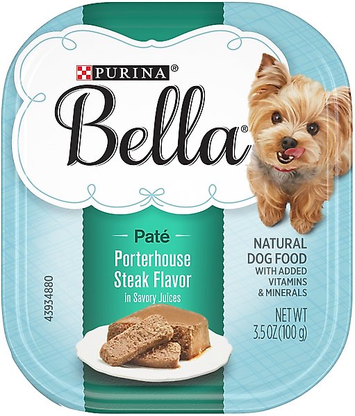 Purina Bella Small Breed Porterhouse Steak Flavor in Savory Juices Dog Food Trays, 3.5-oz, case of 12 slide 1 of 10