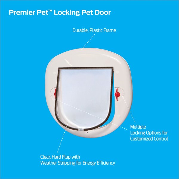 Premier Pet Locking Dog & Cat Door, White