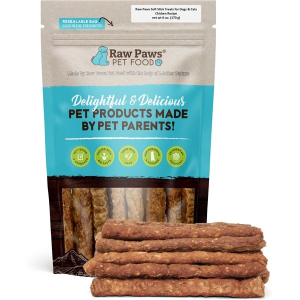 Raw Paws Chicken Grain-Free Jerky Sticks Dog & Cat Treats, 6-oz bag
