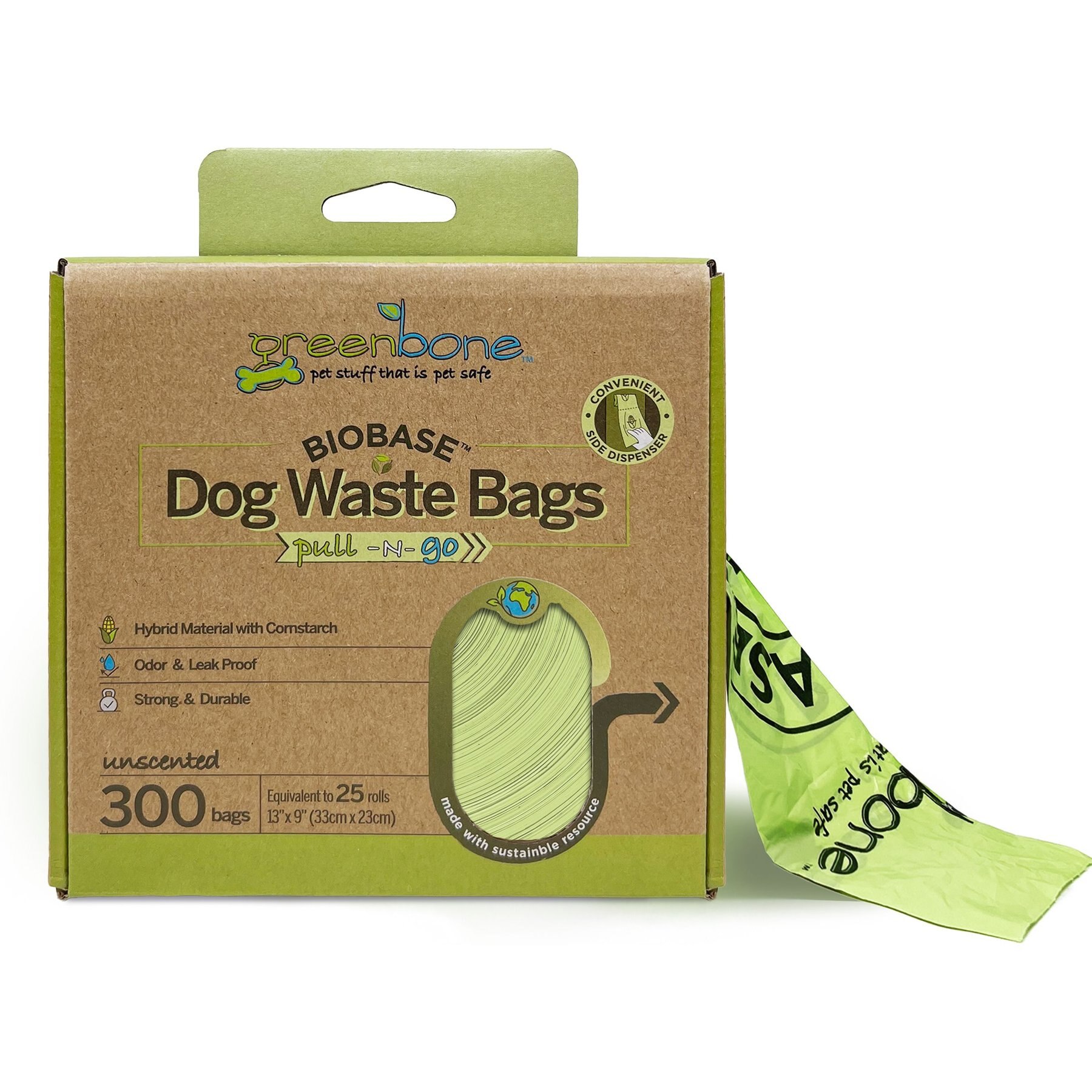 GREENBONE BioBase Waste Poop Bags 300 count Unscented Chewy