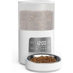 VIVIPAL 2-Meal Dry & Wet Stainless Steel Automatic Cat Feeder, White, 700-mL