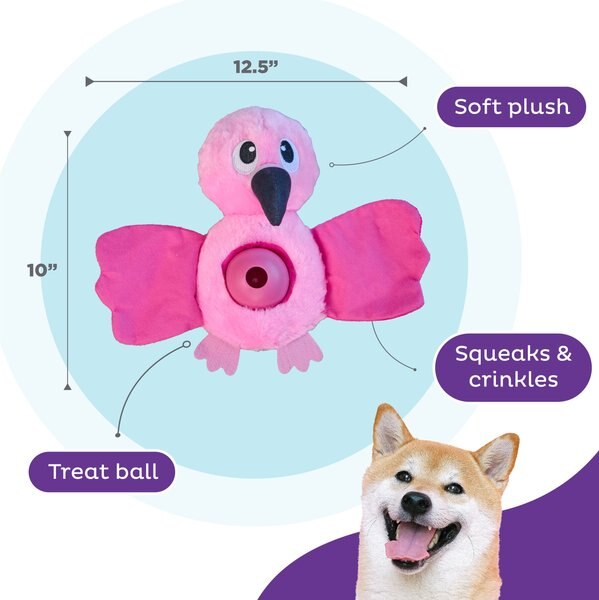 Outward Hound Braidy Budz Flamingo Dog Toy