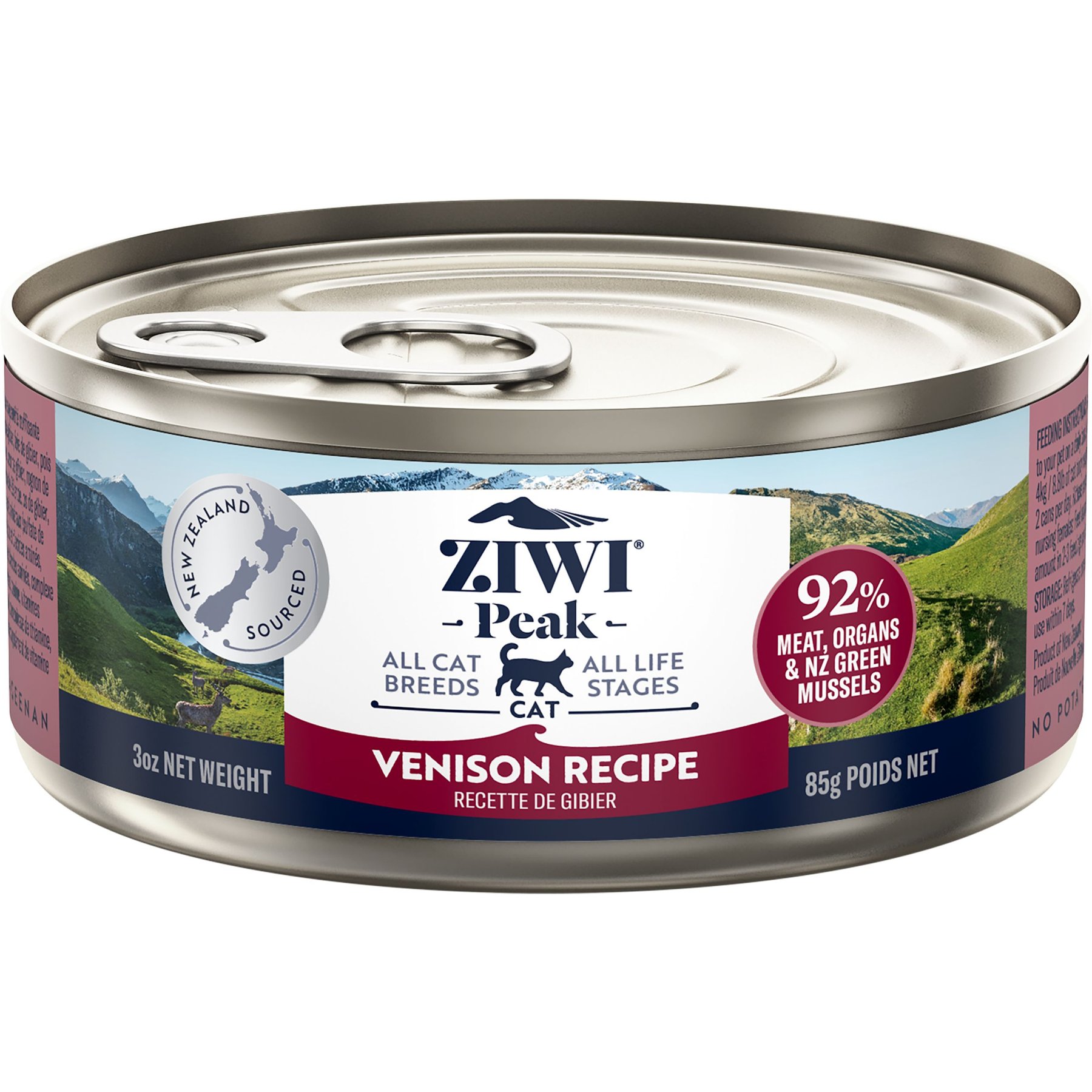 ZIWI Peak Venison Recipe Canned Cat Food 3 oz case of 24