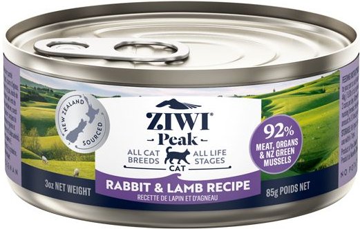 Ziwi Peak Rabbit & Lamb Recipe Canned Cat Food, 3-oz, case of 24 slide 1 of 6