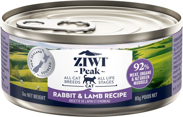 ZIWI Peak Rabbit Lamb Recipe Canned Cat Food 3 oz case of 24