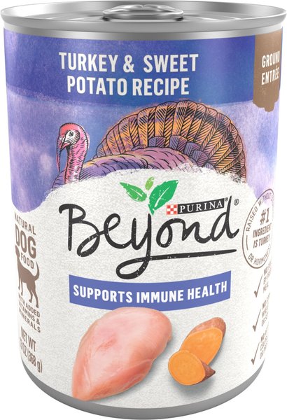 Purina Beyond Grain-Free Turkey & Sweet Potato Recipe Ground Entree Canned Dog Food, 13-oz, case of 12 slide 1 of 11