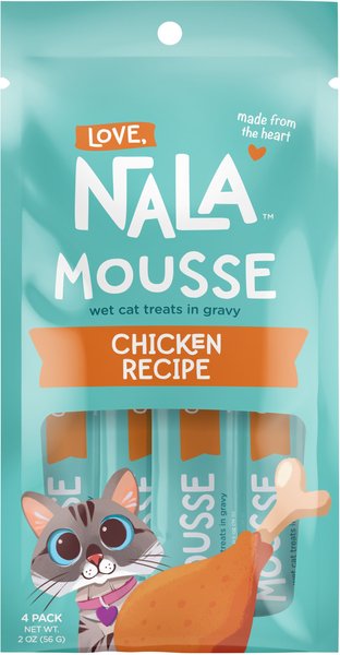 Love, Nala Mousse Chicken Recipe Grain-Free Lickable Cat Treats, 0.5-oz tube, case of 4