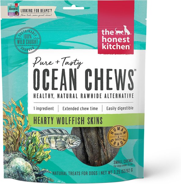 The Honest Kitchen Beams Ocean Chews Wolfish Skins Dehydrated Dog Treats, Small, 3.25-oz bag slide 1 of 8