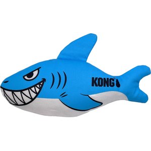 KONG Maxx Shark Tough Squeaky Dog Plush Toy, Blue, Medium