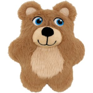 KONG Snuzzles Kiddos Teddy Bear Tough Squeaky Dog Plush Toy, Beige, Small