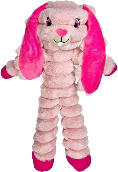 KONG Shakers Crumples Bunny Tough Squeaky Dog Plush Toy, Pink, X-Large