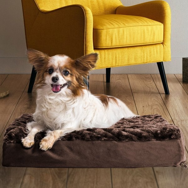 FurHaven NAP Ultra Plush Orthopedic Deluxe Cat & Dog Bed w/Removable Cover, Chocolate, Small slide 1 of 11