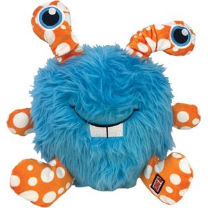 KONG Whipples Assorted Tough Squeaky Dog Plush Toy, Orange/Blue, X-Large