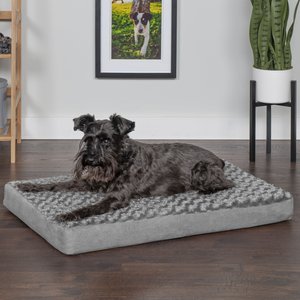 FurHaven NAP Deluxe Memory Foam Pillow Dog Bed with Removable Cover, Gray, Medium