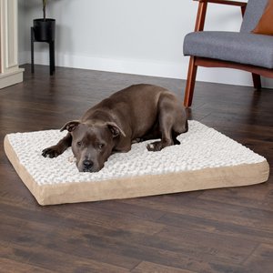 FurHaven NAP Deluxe Memory Foam Pillow Dog Bed w/Removable Cover, Cream, Large