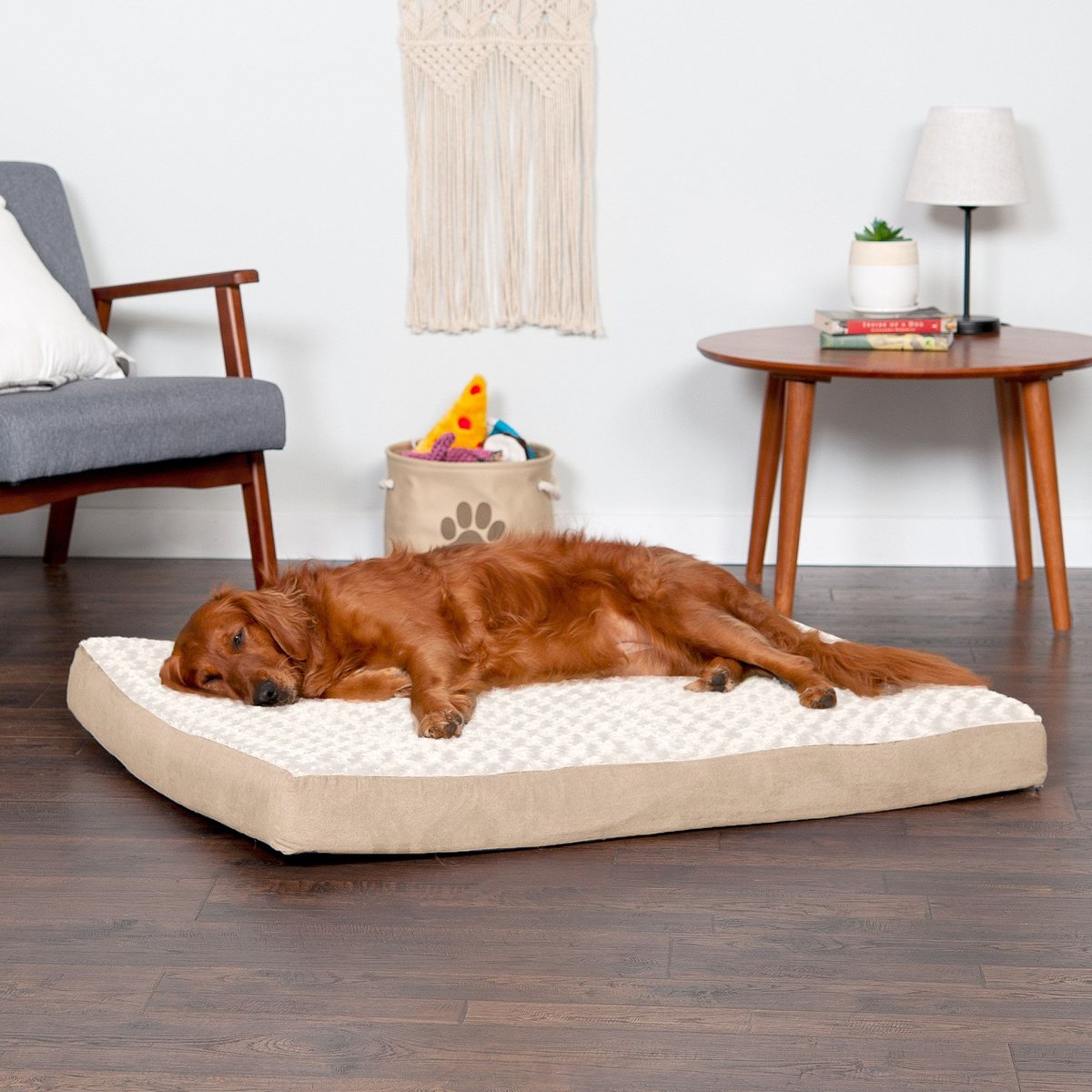 FurHaven Deluxe Convertible Memory Foam Pillow Dog Bed with Removable Cover