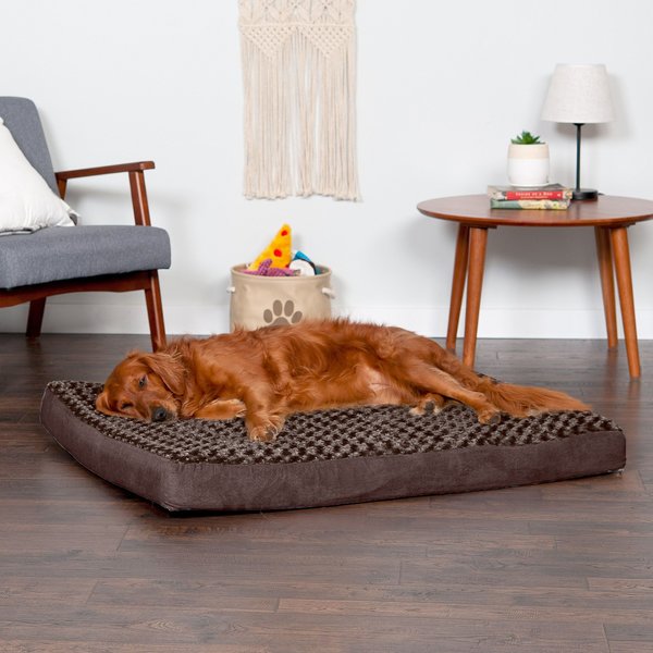 FurHaven NAP Deluxe Memory Foam Pillow Dog Bed with Removable Cover, Chocolate, Jumbo slide 1 of 10
