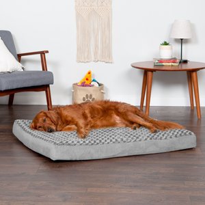 FurHaven NAP Deluxe Memory Foam Pillow Dog Bed with Removable Cover, Gray, Jumbo