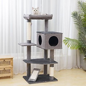 FRISCO 72 in Faux Fur Cat Tree Condo Brown Chewy