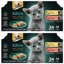 Sheba Perfect Portions Kitten Variety Pack Chicken Pate & Pate Salmon Wet Cat Food, 2.65-oz can, 24 count