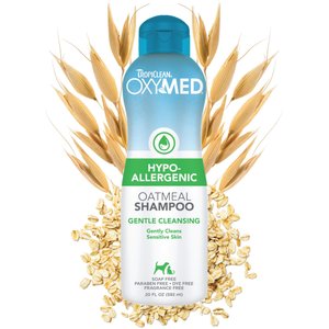 TropiClean OxyMed Hypo-Allergenic Oatmeal Dog & Cat Shampoo, 20-oz bottle