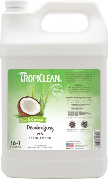 TropiClean Deodorizing Aloe & Coconut Dog & Cat Shampoo, 1-gal bottle slide 1 of 8
