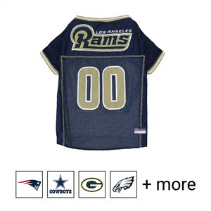 Pets First NFL Dog & Cat Mesh Jersey, Los Angeles Rams, XX-Large
