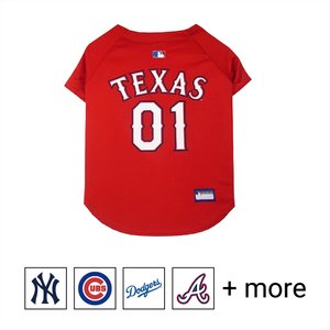 Pets First MLB Dog & Cat Jersey, Texas Rangers, Small